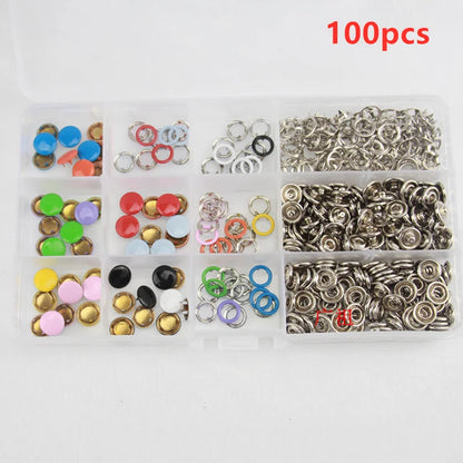 Snap Button Pliers Kit - 100/200pcs, 10 Colors for DIY Sewing