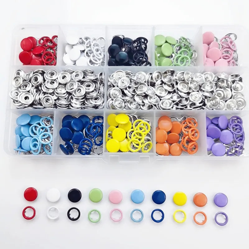 Snap Button Pliers Kit - 100/200pcs, 10 Colors for DIY Sewing