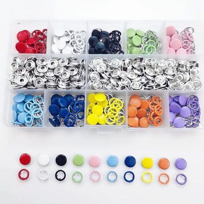 Snap Button Pliers Kit - 100/200pcs, 10 Colors for DIY Sewing