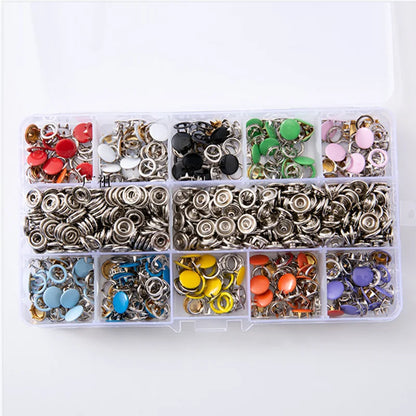 Snap Button Pliers Kit - 100/200pcs, 10 Colors for DIY Sewing